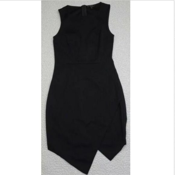 Alt. B Size Small Little Black Asymmetrical Dress Sheer Neckline - Picture 1 of 6